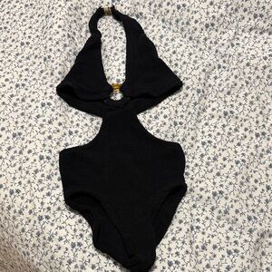 Hunza G Black Textured Swimsuit. Worn once.